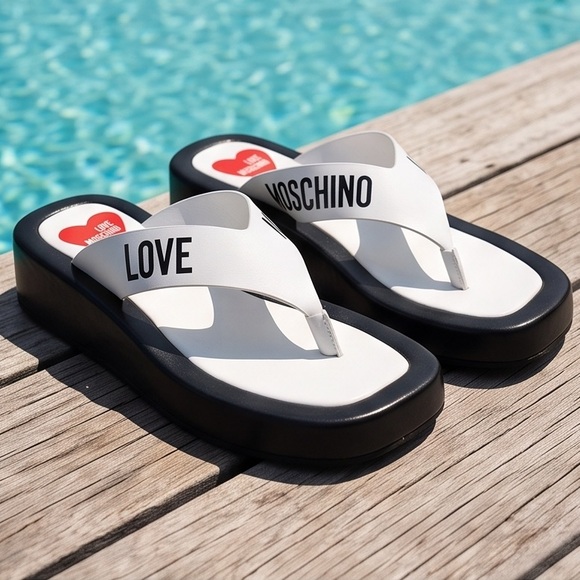 Love Moschino Shoes - LOVE MOSCHINO 🇮🇹 WOMENS BLACK SOFT LEATHER COMFORT SANDALS